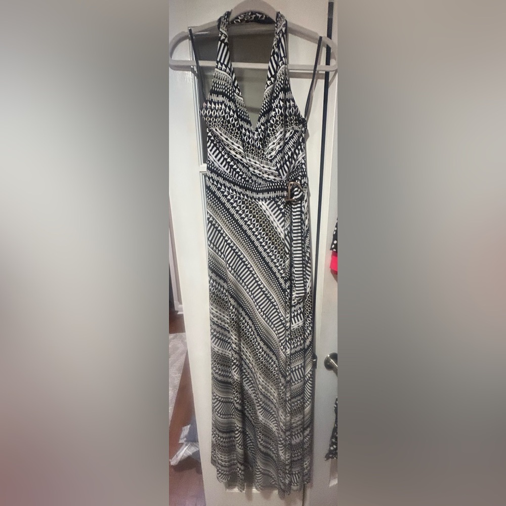 White House Black Market halter top long dress, size 2